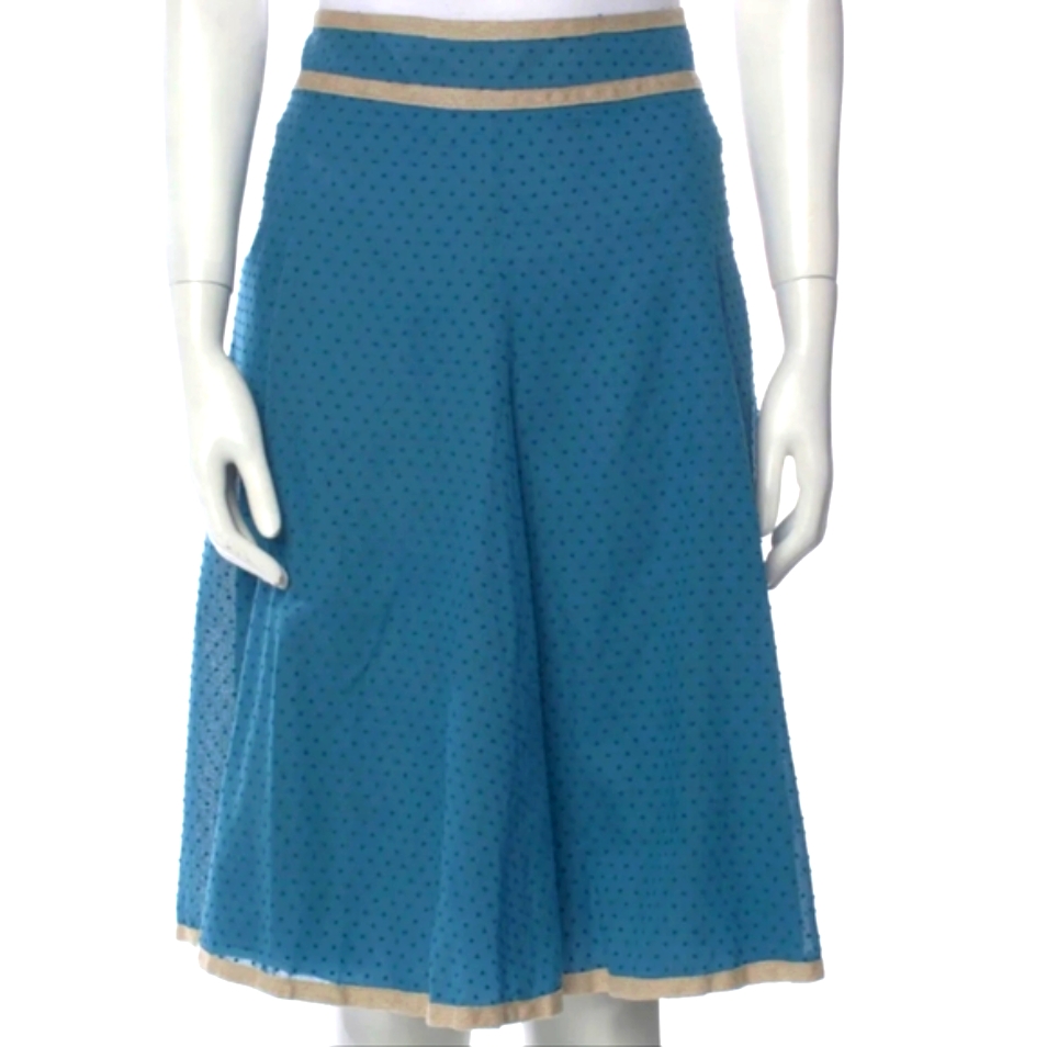 Akris Punto Blue Polka Dot Women's Skirt..Size 10